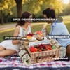 Multifunctional Wicker Picnic Basket Set for 4 with Blanket and