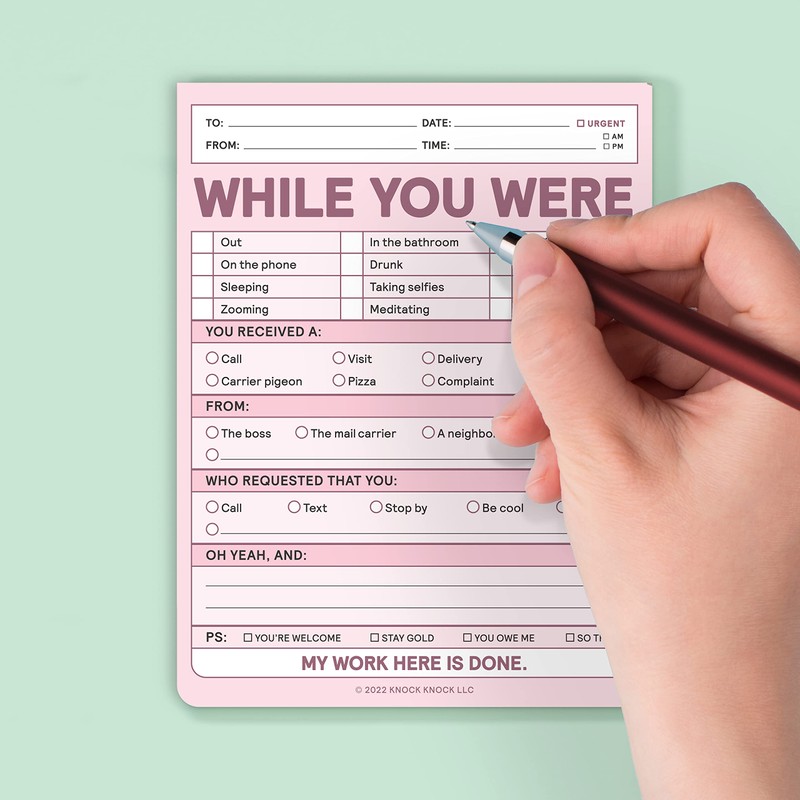 Knock Knock 1-Count While You Were Memo Pads, Funny Office