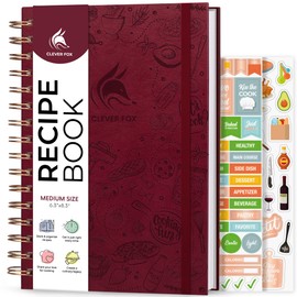 Clever Fox Recipe Book Spiral – Blank Family Cookbook – Empty Cooking Journal – Notebook Organizer to Write In Recipes – Medium (Burgundy)