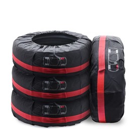 Geloo Tyre Bag Set, 13-17 Inches, Set of 4 Tyre Storage, Waterproof, Dustproof, Car Tyre Covers, Tyre Storage Bags for Clean Transport and Storage (Diameter 66 cm)
