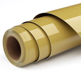 Ryebme HTV Flex Film Plotter Textile 30.5 cm x 244 cm PU Flex Film for T-Shirt, Easy to Cut for Iron-On Fabric Heat Transfer Vinyl Flex Film (Gold)