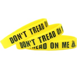 SayitBands 3 Don't Tread on Me Wristband Bracelets Gadsden Flag Design