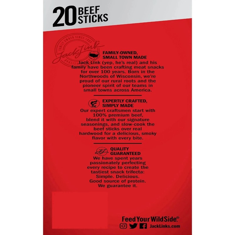 Jack Link's Original Beef Sticks 0.92 oz 20 Pack |