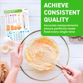 Kitchen Conversion Chart Magnet - Imperial & Metric to Standard Conversion Chart Decor Cooking Measurements for Food - Measuring Weight, Liquid, Temperature - Recipe Baking Tools Cookbook Accessories