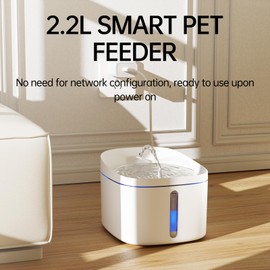 DOGNESS Pet Fountain Cat Water Dispenser Healthy and Hygienic Drinking Fountain 2.2L Automatic Electric Water Bowl for Dogs, Cats, Birds and Small Animals White