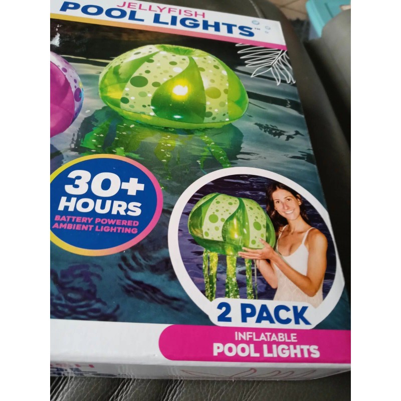 Banzai Party Floating Jellyfish Inflatable Glowing Ambient Pool Lights 2