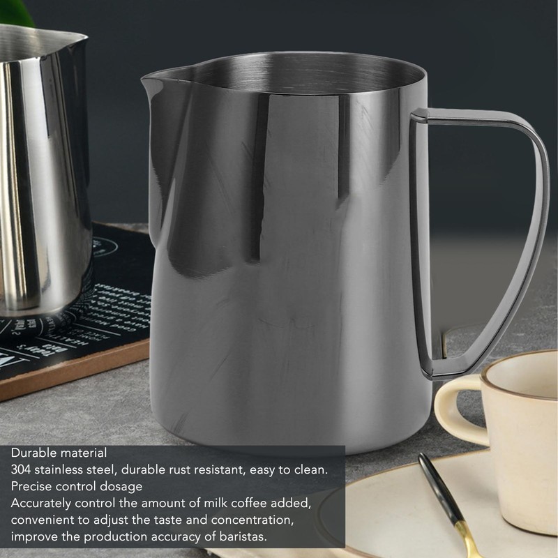 Milk Frothing Pitcher 304 Stainless Steel Coffee Steaming Pitcher Multipurpose