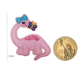 Cute-Patch Pink Dinosaur Embroidered Iron on Patch