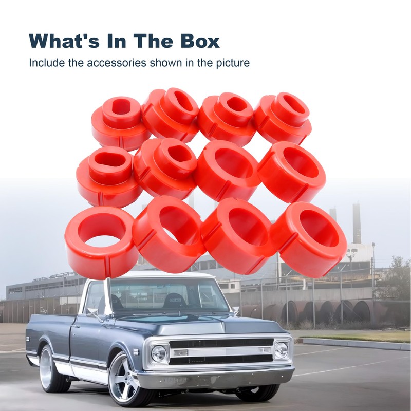 ASTROSYNC Body Mount Bushing Kit- Red Fit for Chevy C10