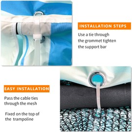 HMOCK Trampoline Shade Cover 14 Foot, Trampoline Cover 14 Ft Round with Air Vent Anti UV Trampoline Tent 14ft Trampoline Top Cover for 14Ft No Standing Water Suitable