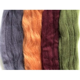 T.F GHG Wool Roving for Needle Felting,8 Colors Set, 15G/Color,Total 120G/4.23OZ, 100% Natural Wool, Super Clean,Fibre Wool for Felting Yarn Craft Supplies, Needlecrafts for Starter Beginner,Super Clean,Mixing Wool Video Tutorial (Earth)