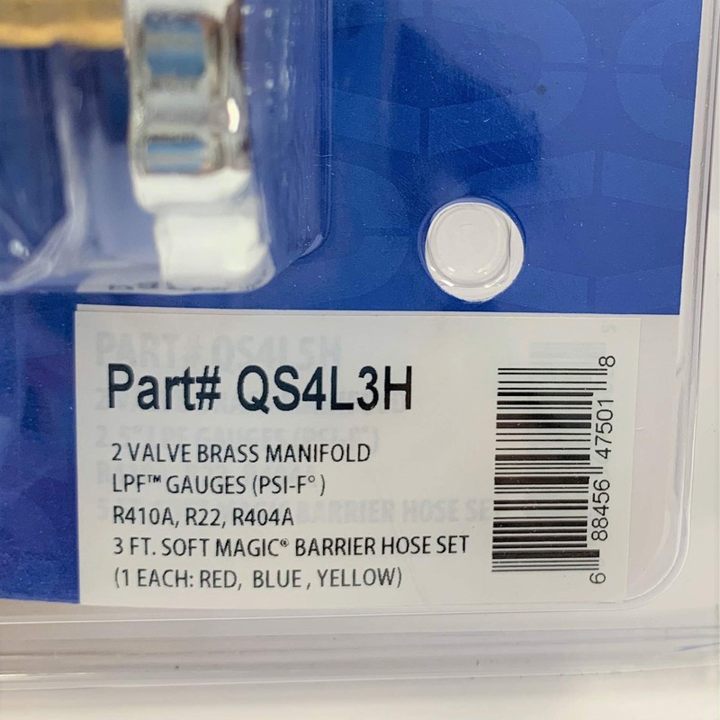 Manifold Qs4l3h (R-410a/R-22r/R-404a) Psi/F Uniweld 3ft Hoses