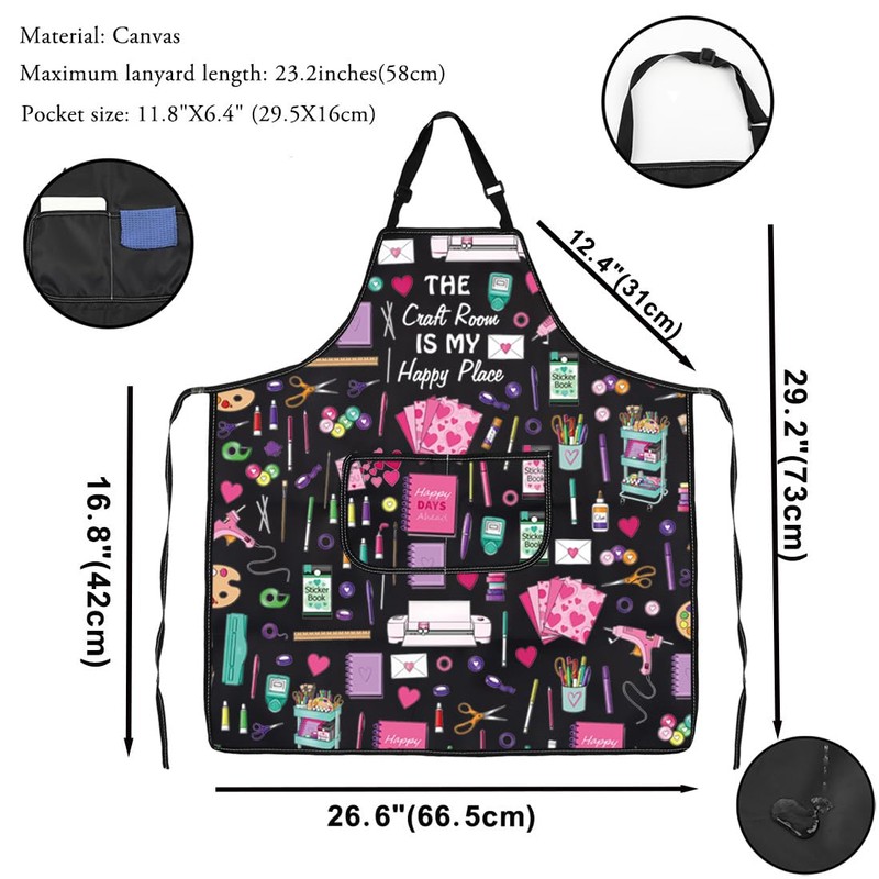 VAMSII Crafter Gift Crafting Love Apron With Pockets Sewing Lover