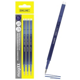 Online Erasable Refill, Compatible with Pilot Frixion, MagiXX, Blue, 0.7 mm Line Width, Erasable Refill for Gel Pens, Refill for Gel Rollerball Pens with Erasable Ink