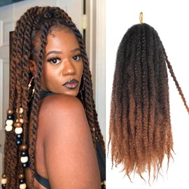 Marley Twist Braiding Hair 24 Inch Marley Hair 8 Packs Kinky Twist Hair Extensions for Afro Kinky Curly Braiding Hair Soft and Natural Crochet Hair (24 Inch 8packs, 1b/4/30)