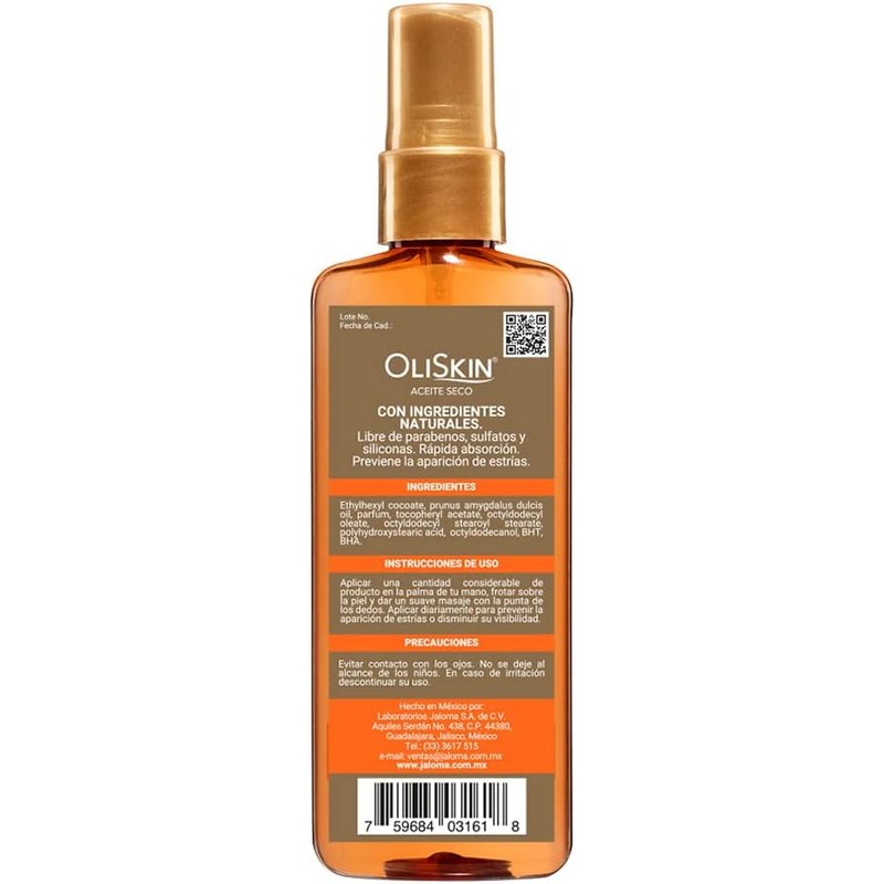 OliSkin Aceite Seco de Almendra más Vitamina E, Brinda Elasticidad,