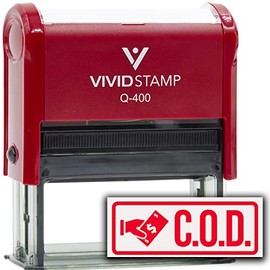 Rubber Stamp C.O.D. (Cash On Delivery) Self Inking Rubber Stamp (Red Ink) - Q-400