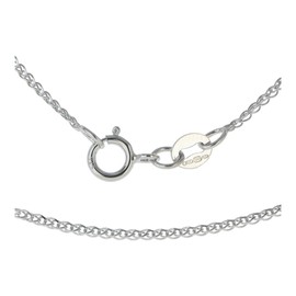 9ct White Gold 1mm Diamond Cut Single Link Wheat Spiga Chain Necklace 20 Inch Long