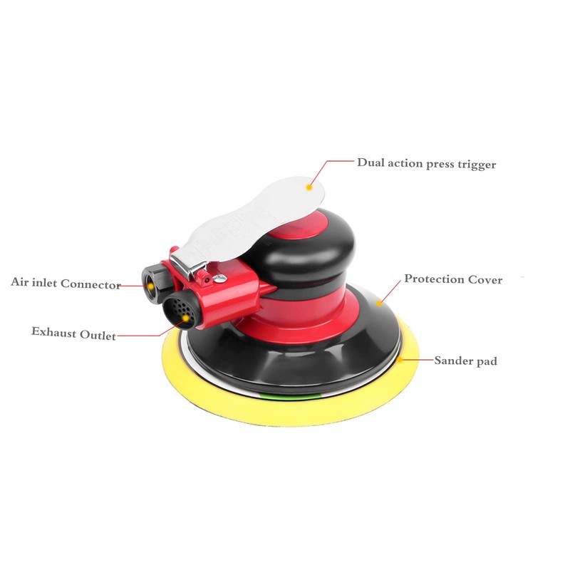 Professional Air Random Orbital Palm Sander, Heavy Duty Dual Action