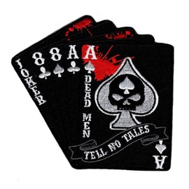 Ace of Spade Dead Mans Hand Skull Spade Dead Men Tell No Patch (Iron On sew on-DP-5)
