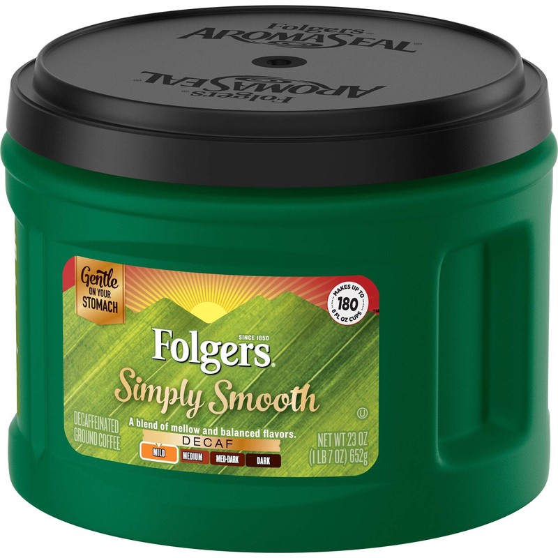 Folgers Simply Smooth Mild Roast Ground Coffee, 23 Ounces