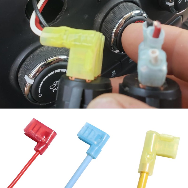 aikoolwer 80Pcs Right Angle Spade Connector 22-18 16-14 12-10AWG Crimper