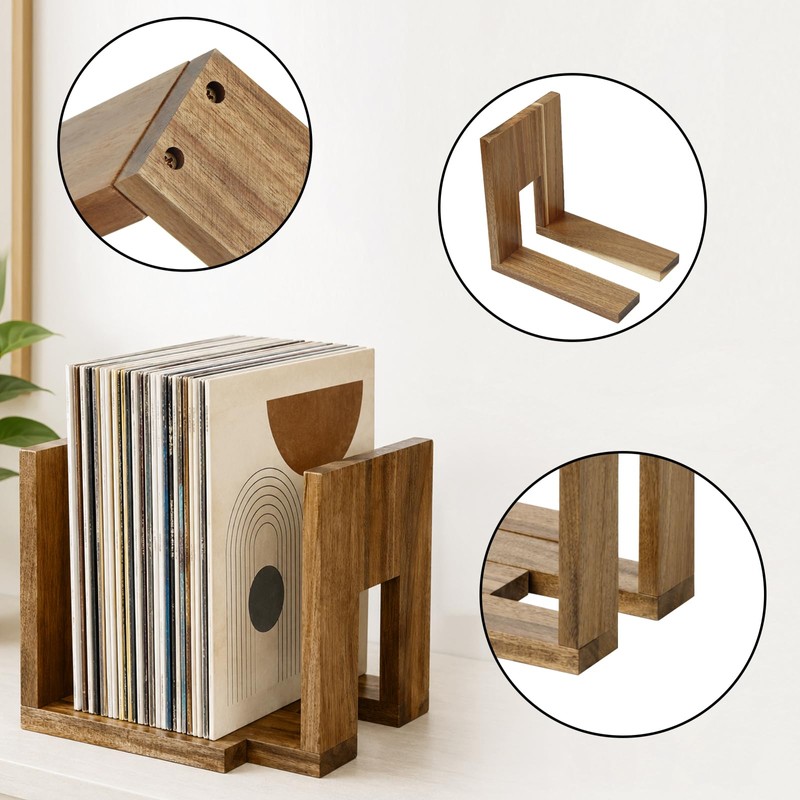 Buxiffod Vinyl Record Storage Adjustable Album Holder Holds 20–60 LPs