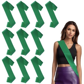 10 Pack Beauty Sashes Green Sashes for Pageants Satin Sashe Blank Green Sashes Blank Sashes to Decorate Sashes, Plain Green Sash, DIY Sash for Party Decorations, Wedding, Bridal Shower Birthday Party