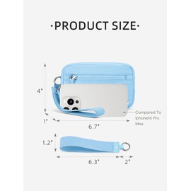 WESTBRONCO Wristlet Wallets for Women Nylon Quilted RFID Wallet with 3 Zipper Purse for Travel