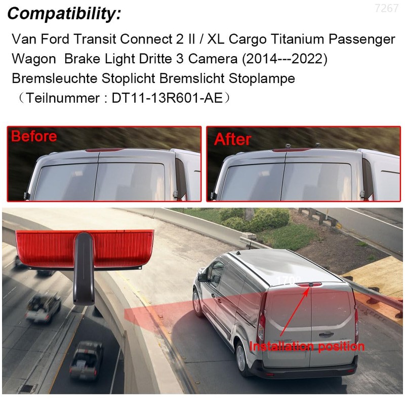 HD Auto Transporter Caravan Van Brake Light Roof Rear View