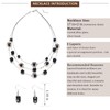 Layered Silver Beaded Necklace for Women Square Crystal Beads Statement