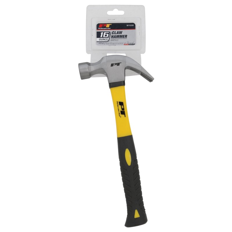 Performance Tool M7020B 16-Ounce Claw Hammer with Fiberglass Handle