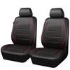 CAR PASS Universal FIT Piping Leather Two Front Seat Covers,