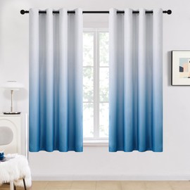 Deconovo Gradient Light Blocking Room Darkening Window Curtains, Light Blue, 52W x 63L