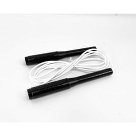 RUSH ATHLETICS ICON Freestyle Rope - Best for Releases, Tricks, Cardio Fitness Training, Beaded & PVC Adjustable 10ft Jump Rope Sold (White)