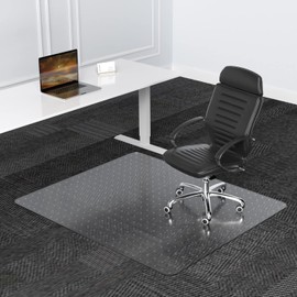 HOMEK Office Chair Mat for Low Pile Carpeted Floors - 45” x 53” Clear Carpet Chair Mats for Home & Office, Studded Floor Mat for Office Chair on Carpet