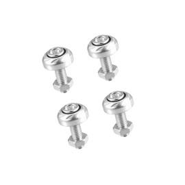 RATCHROLL 4 Pcs Aluminum Alloy License Plate Bolt Screw Nuts for Car Motorcycle Silver Tone Replacement Car Parts