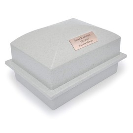 Crowne Vault Urn Vault for Underground Burial | Holds Adult Human Ashes and Cremation Urns for Cemetery and Ground Burials | Made in The USA (Regent, Granite Grey with Nameplate)