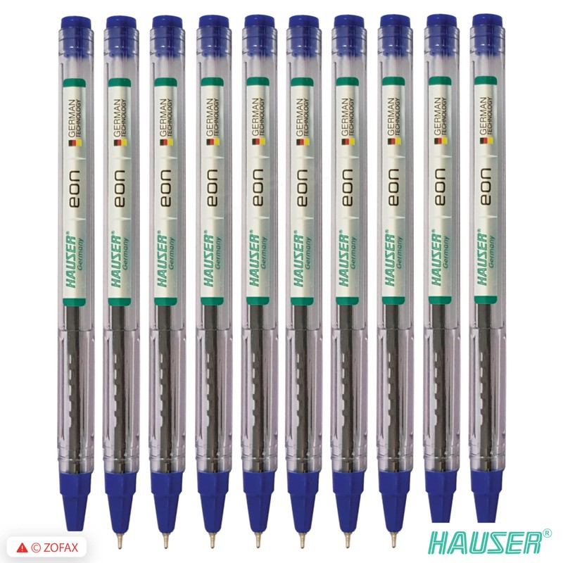 HAUSER Eon 10 x 0.7mm BLUE Smooth Ballpoint Pens Triangular