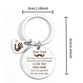 Ktiavo Dad-i Love You Keychain - Engraved Stainless Steel Keyring - Father's Day Gift for Men