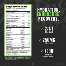 RYSE Up Supplements Ryse Core Series BCAA+EAA | Recover, Hydrate, and Build | with 5g Branched Chain Aminos and 3g Essential Aminos | 30 Servings (Cherry Limeade)
