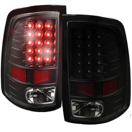 WFLNHB Black Tail Lights Brake Reverse Lamps Assembly Replacement for 2009-2018 RAM 1500 2010-2018 Ram 2500/3500 Driver Side and Passenger Side 55277414AC 55277415AC 55277414AB