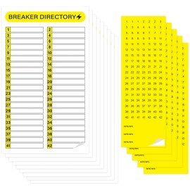STARLIBOO 16 Sheets Breaker Panel Labels, Electrical Box Sticker Numbers Breaker Panel Labels, Waterproof Durable Self-Adhesive Electrical Stickers- Yellow