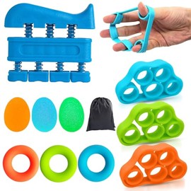 11 PCS Ejercitador de Agarre,6.6-88 lb Ejercicio de Fuerza para Dedos,Ejercitador de Dedos Articulación,Alivio del Estrés,Entrenamiento Muscular de Agarre Del Antebrazo,ejercitador unisex