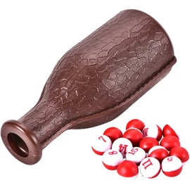 Teekerwan 16 Red Plastic Scoring Numbered Pills, Kelly/Pill Pool, Billiard Depot Pool Plastic Tally Shaker Bottle with Peas/Balls (Black)