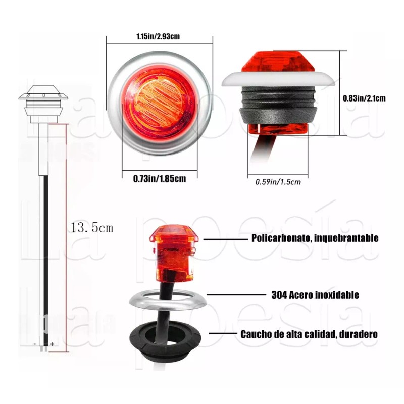 LOVLY 50pzs Plafones Led Cromado Para Camión Trailer Micro 24v