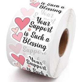 Lasimfa Your Support is Such a Blessing 500 Pack of 1.5 Inch Stickers - Perfect for Small Businesses and Small Shops as Thank You and Packaging Gift Wrap Stickers