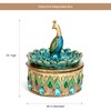 Bits and Pieces Peacock Jewelry Box for Women Small Keepsake