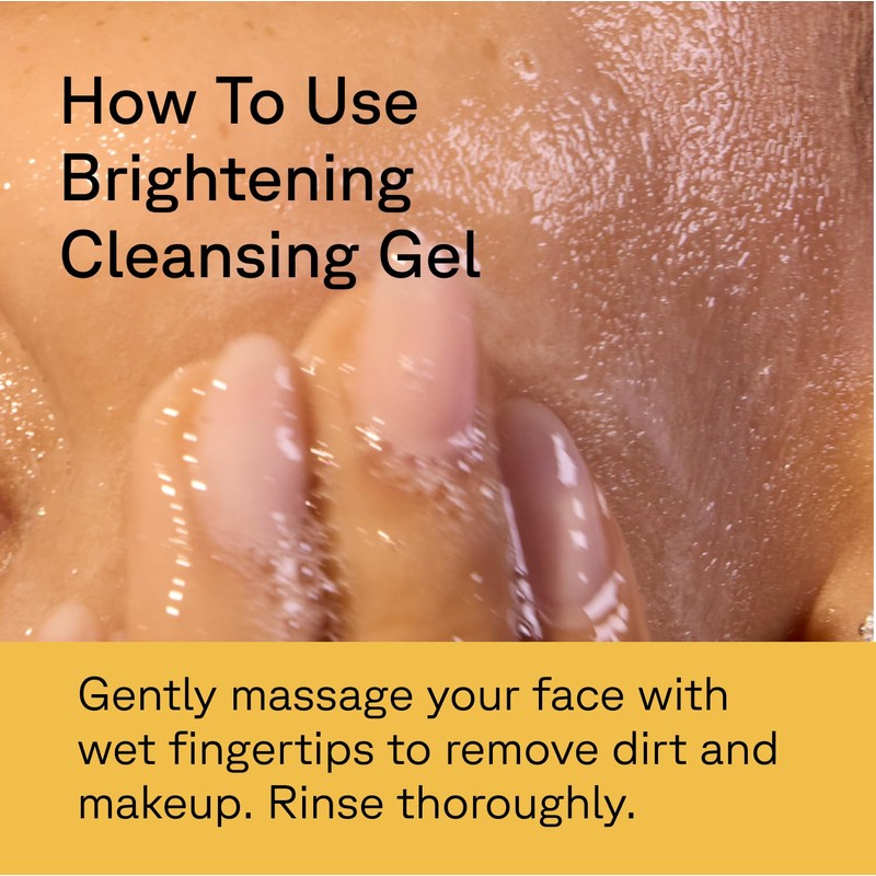 Acure Brightening Cleansing Gel - Vegan Face Scrub, Gentle Facial