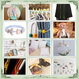 PH PandaHall 5mm Gold Twisted Cord 3-Ply Decorative Polyester Silk Cord Shiny Viscose Cording Thread Graduation Cords for Christmas Home Décor Embellish Halloween Costumes Bag Drawstrings 59 Feet